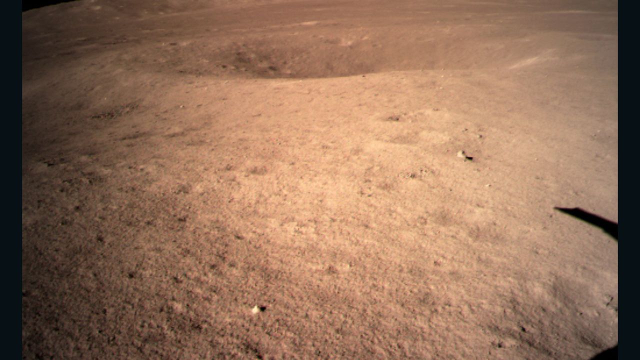 In this photo provided Jan. 3, 2019, by China National Space Administration via Xinhua News Agency, the first image of the moon's far side taken by China's Chang'e-4 probe.  A Chinese spacecraft on Thursday, Jan. 3,  made the first-ever landing on the far side of the moon, state media said. The lunar explorer Chang'e 4 touched down at 10:26 a.m., China Central Television said in a brief announcement at the top of its noon news broadcast.(China National Space Administration/Xinhua News Agency via AP)