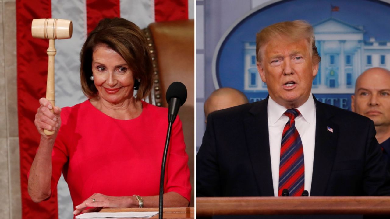 pelosi gavel trump briefing room split