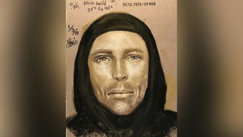 Harris County Sheriff's Office sketch of a suspect in the drive-by shooting death of 7-year-old Jazmine Barnes.