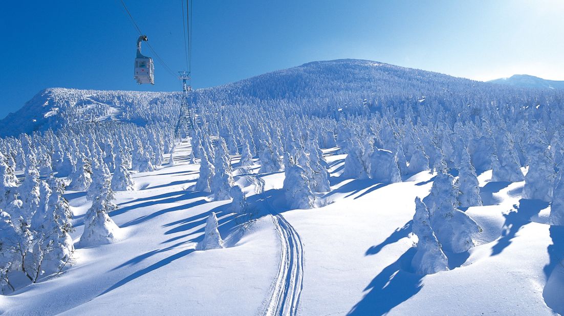 <strong>Zao ski resort (Yamagata): </strong>With 15 slopes and 12 courses, Zao Onsen is one of the most well known ski resorts in Japan. But travelers come to Zao not only for the snow-capped mountain but the trees. Extreme snow and seasonal winds cocoon the mountain's pine trees during the coldest winter months, creating snow towers in obscure forms known as "ice monsters" or Juhyo in Japanese.