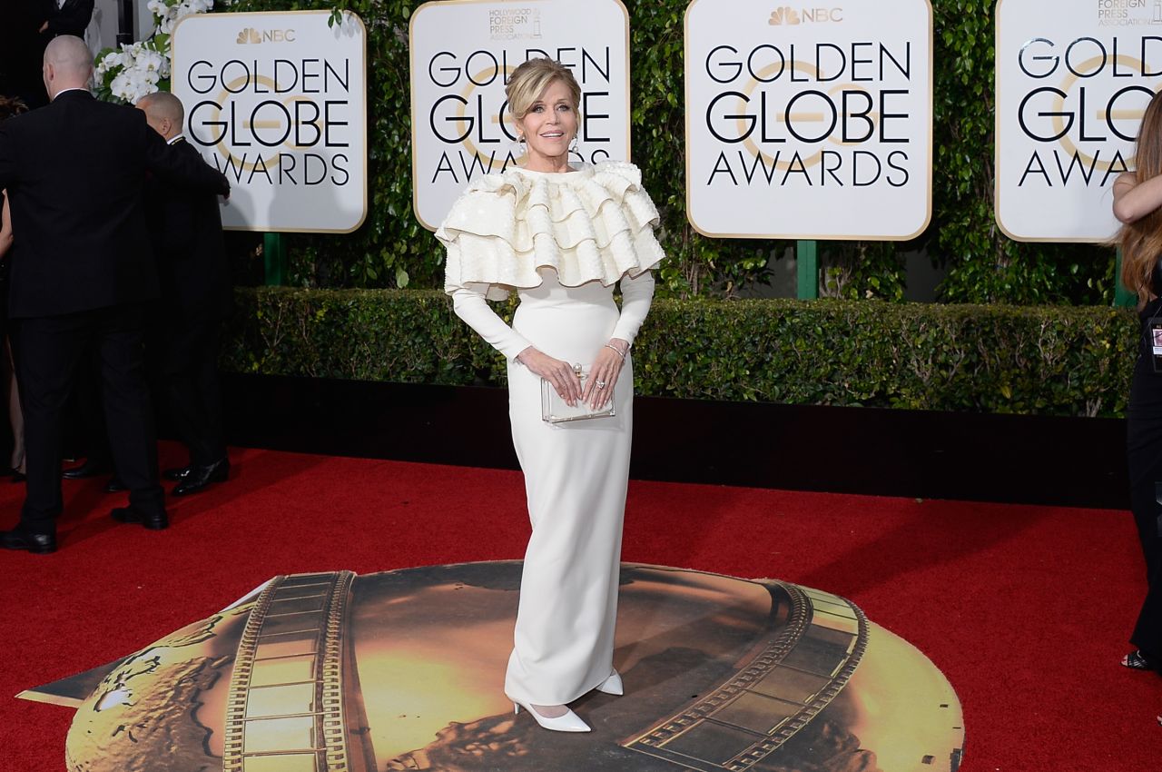 R is for Ruffles: Ever the statement piece, ruffles have made prominent appearances via the likes of Chloë Sevigny, Christina Hendricks and Kate Hudson. Most recently, Jane Fonda (pictured) turned heads in 2016 with this memorable Yves Saint Laurent creation. 