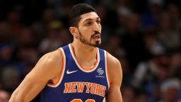 Enes Kanter #00 of the New York Knicks plays the Denver Nuggets at the Pepsi Center on January 01, 2019 in Denver, Colorado. 