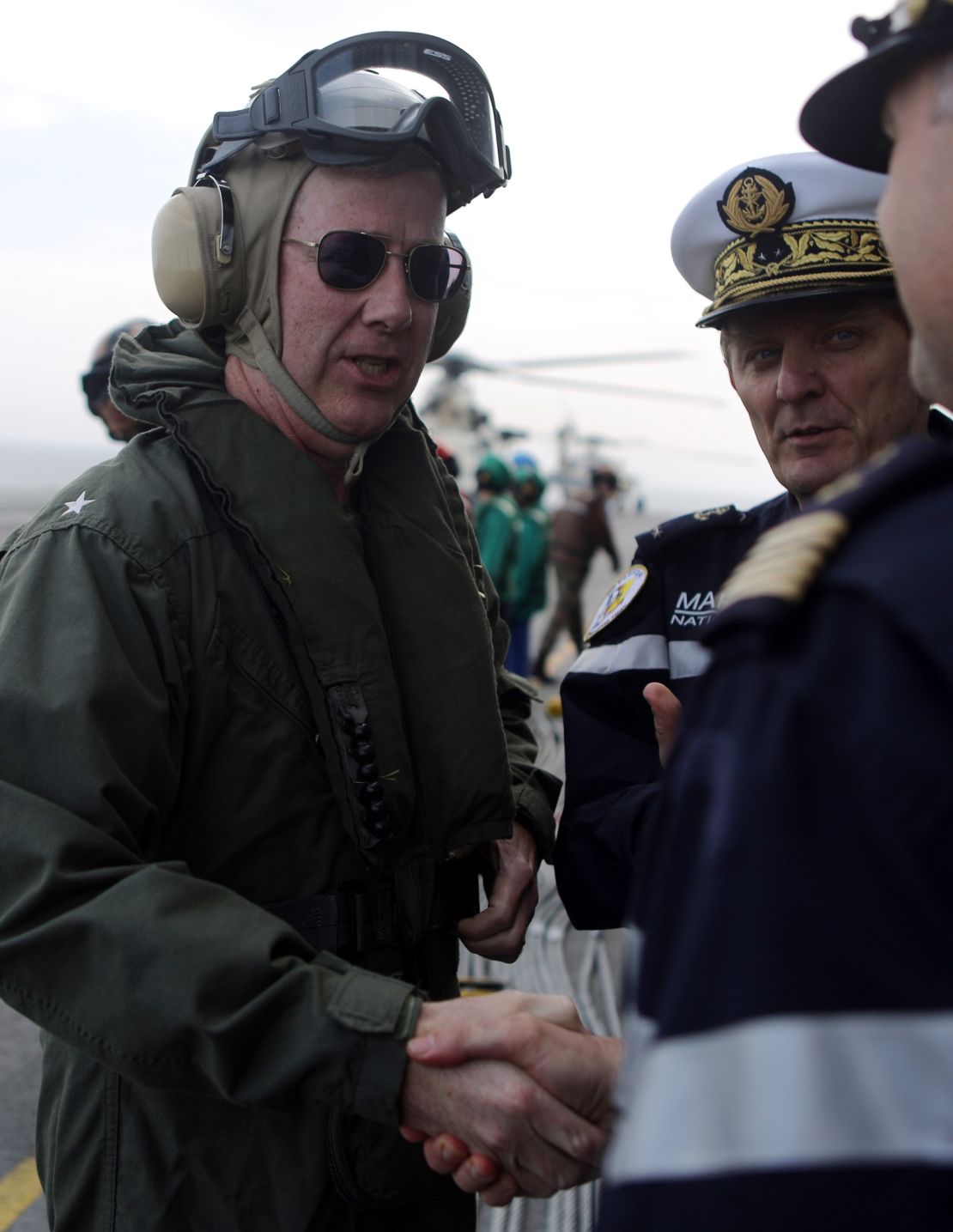 Kevin Sweeney is seen in 2014 when he served as a US Navy rear admiral. 