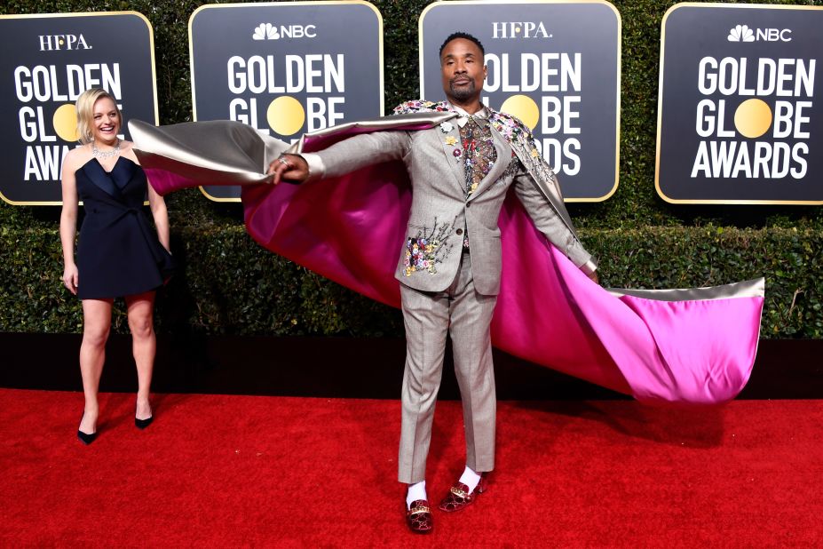 "Pose" star Billy Porter wore a meme-inspiring ensemble, a suit with embroidered flowers and... a cape.  