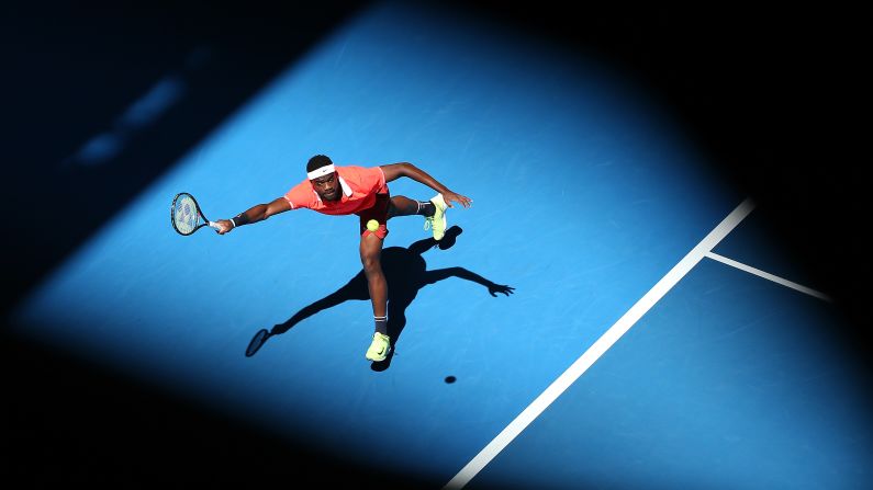 American tennis player Frances Tiafoe reaches for a shot during the Hopman Cup on Monday, December 31. <a href="index.php?page=&url=http%3A%2F%2Fwww.cnn.com%2F2018%2F12%2F30%2Fsport%2Fgallery%2Fwhat-a-shot-sports-1230%2Findex.html" target="_blank">See 28 amazing sports photos from last week</a>