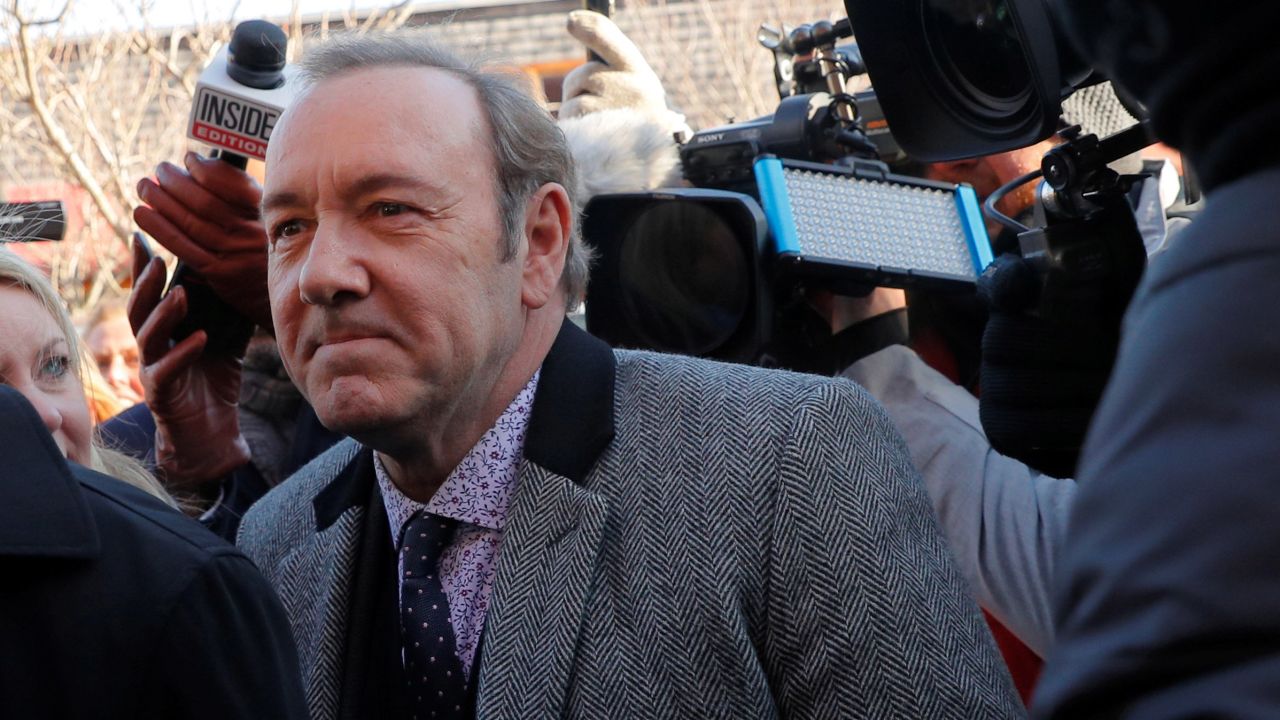 Actor Kevin Spacey arrived to face a charge of indecent assault and battery in Nantucket, Massachusetts, on January 7, 2019.