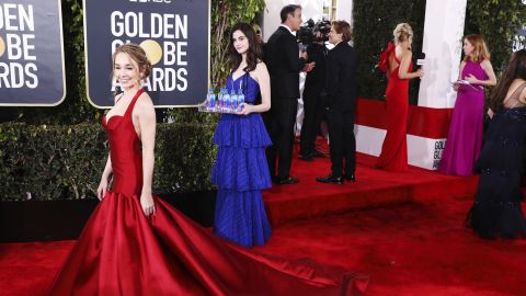 And here she is again with actress Holly Taylor.