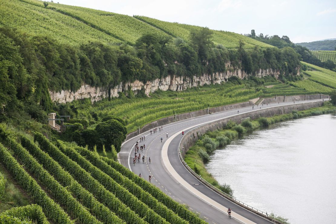 Luxembourg's comprehensive public transport system runs through the whole country. A cycling race in the Moselle region is pictured.