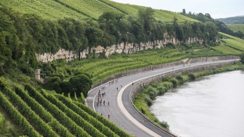Luxembourg's comprehensive public transport system runs through the whole country. A cycling race in the Moselle region is pictured.