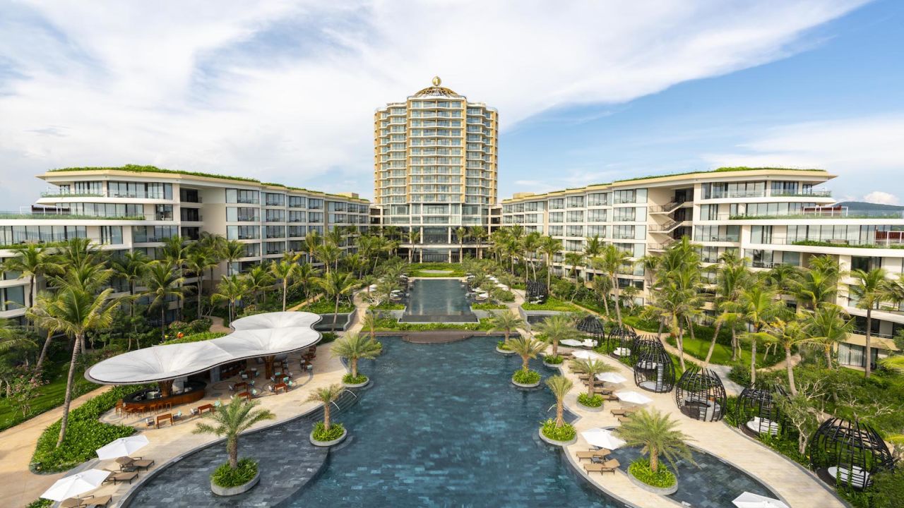 Sleep options at this Vietnam luxury resort include rooms, suites and beachfront villas. 