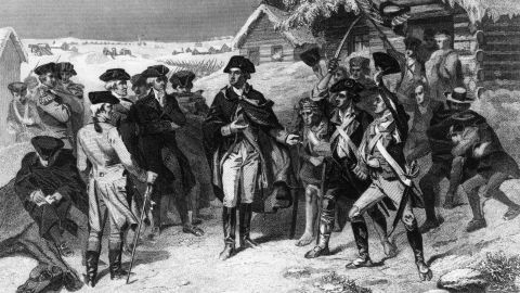 General George Washington at Valley Forge in Pennsylvania during the winter of 1777 - 1778.
