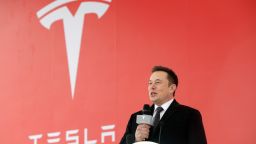 Elon Musk, chief executive officer of Tesla Inc., speaks during an event at the site of the company's manufacturing facility in Shanghai, China, on Monday, Jan. 7, 2019. After four years of planning, Tesla finally broke ground on its planned $5 billion factory in the world's biggest auto market. Photographer: Qilai Shen/Bloomberg via Getty Images