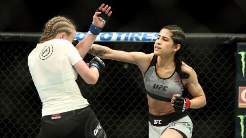 Polyana Viana (R) is pictured in action in the Octagon.