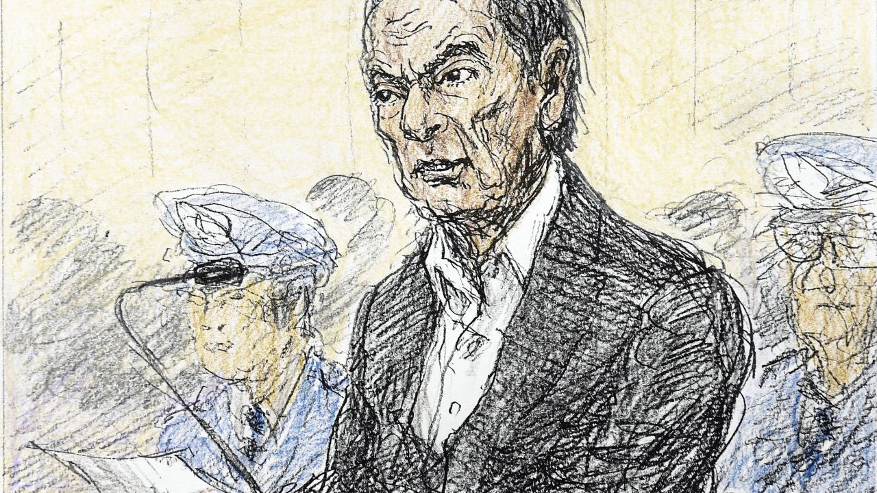 A sketch depicting Carlos Ghosn in court in Tokyo on Tuesday. The former Nissan chairman said he had been wrongly accused.