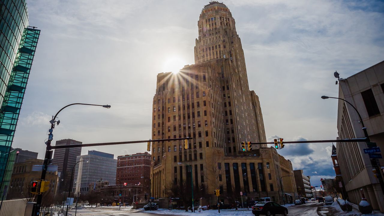 <strong>Downtown: </strong>The city's downtown area, once depressed and desolate, is rising yet again. The 398-foot art deco City Hall is one of Buffalo's landmark buildings.