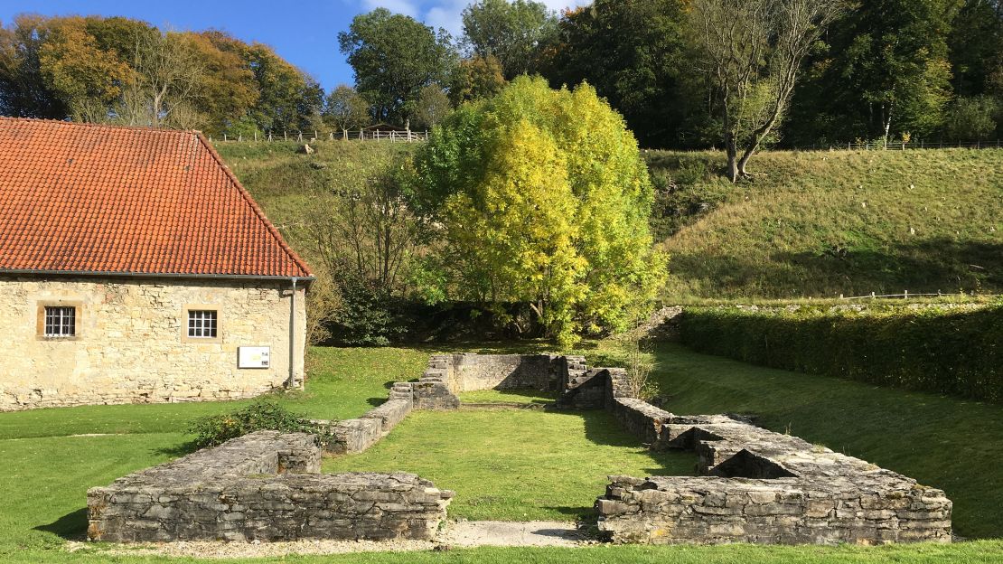 Foundations of the church associated with a medieval women's religious community at Dalheim, Germany.