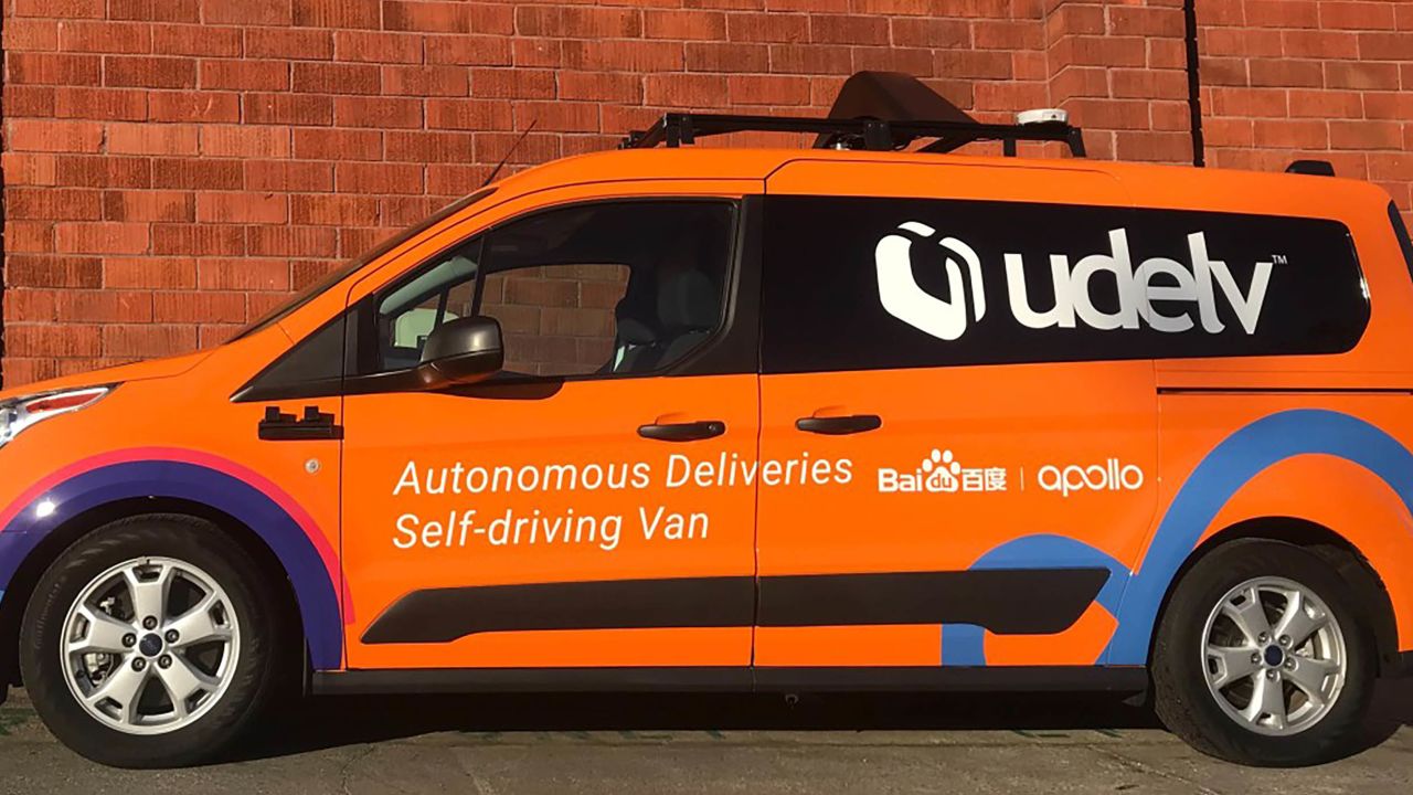 California startup Udelv has developed a fleet of autonomous delivery vans on Baidu's (BIDU) open-source autonomous driving platform, Apollo.