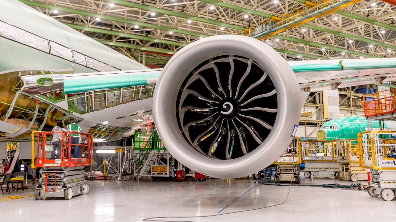 The powerful engine of the Boeing 777X. 