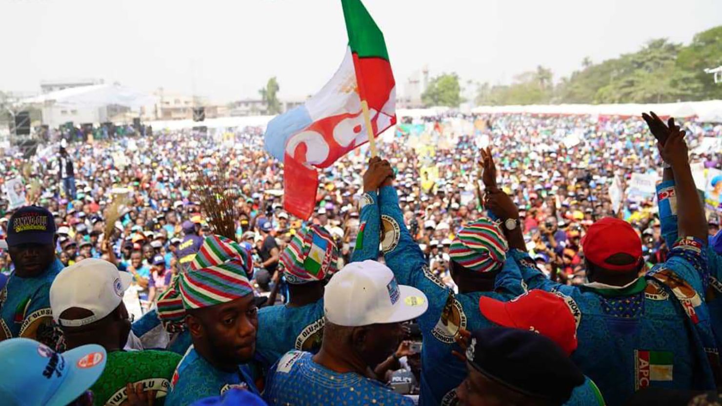 Party supporters at Nigeria's All Progressive Congress party campaign in Lagos, Nigeria on January 8, 2019.