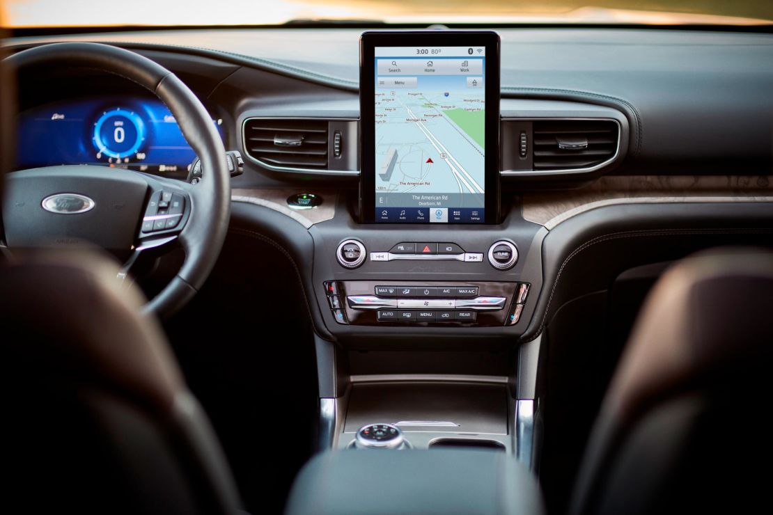 A 10-inch vertically-mounted touchscreen is optional in the new Ford Explorer.