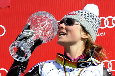 She ended a remarkable season with a first World Cup slalom crown, which she defended the following year. 
