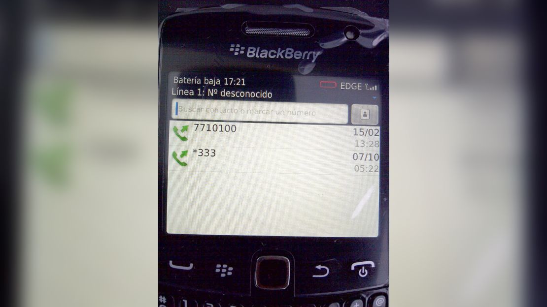 A BlackBerry that was seized during a US law enforcement raid of the Los Cabos home where Guzman had been hiding in 2012.