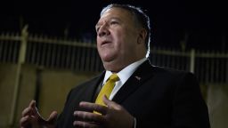 US secretary of State Mike Pompeo speaks to the press at the US Embassy compound in the Iraqi capital Baghdad after his tour around Erbil in the Kurdish autonomous region of northern Iraq on January 9, 2019. (ANDREW CABALLERO-REYNOLDS/AFP/Getty Images)
