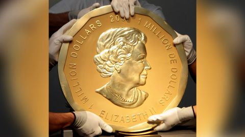 The giant coin was made by the Royal Canadian Mint. This photo shows an exact replica of the one stolen in Berlin.