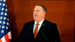 U.S. Secretary of State Mike Pompeo, gives a speech at the American University in Cairo, Egypt, Thursday, Jan. 10, 2019. Pompeo delivered a scathing rebuke of the Obama administration's Mideast policies as he denounced the former president for misguided and wishful thinking that diminished America's role in the region, harmed its longtime friends and emboldened its main foe: Iran. (AP Photo/Amr Nabil)