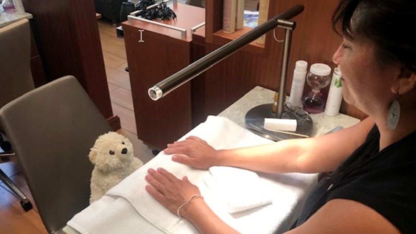 <strong>Luxurious experience</strong>: Sutro enjoyed all the hotel's luxuries -- he even got a manicure.