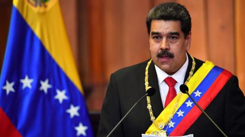 President Nicolas Maduro delivers a speech January 10 after being sworn in for a second term.