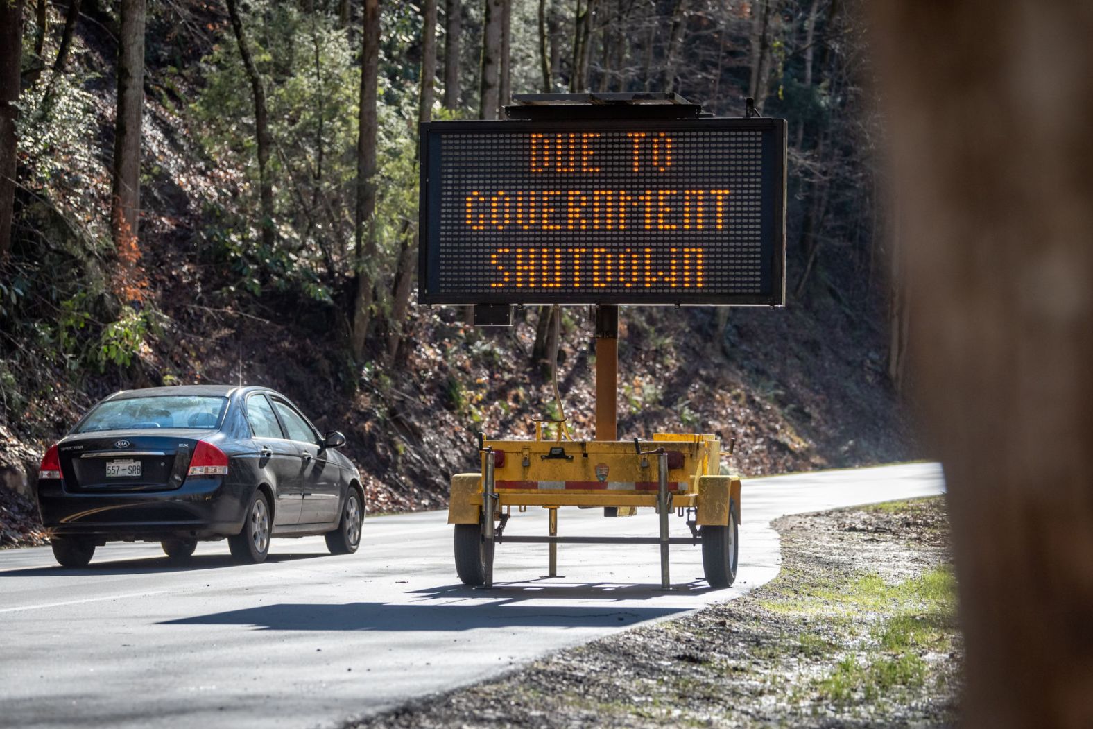 Visitors drive through Tennessee's Great Smoky Mountains National Park on Saturday, January 5.