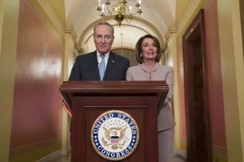 Senate Minority Leader Chuck Schumer and House Speaker Nancy Pelosi delivered a rebuttal after Trump's speech. "President Trump must stop holding the American people hostage, must stop manufacturing a crisis and must reopen the government," Pelosi said.