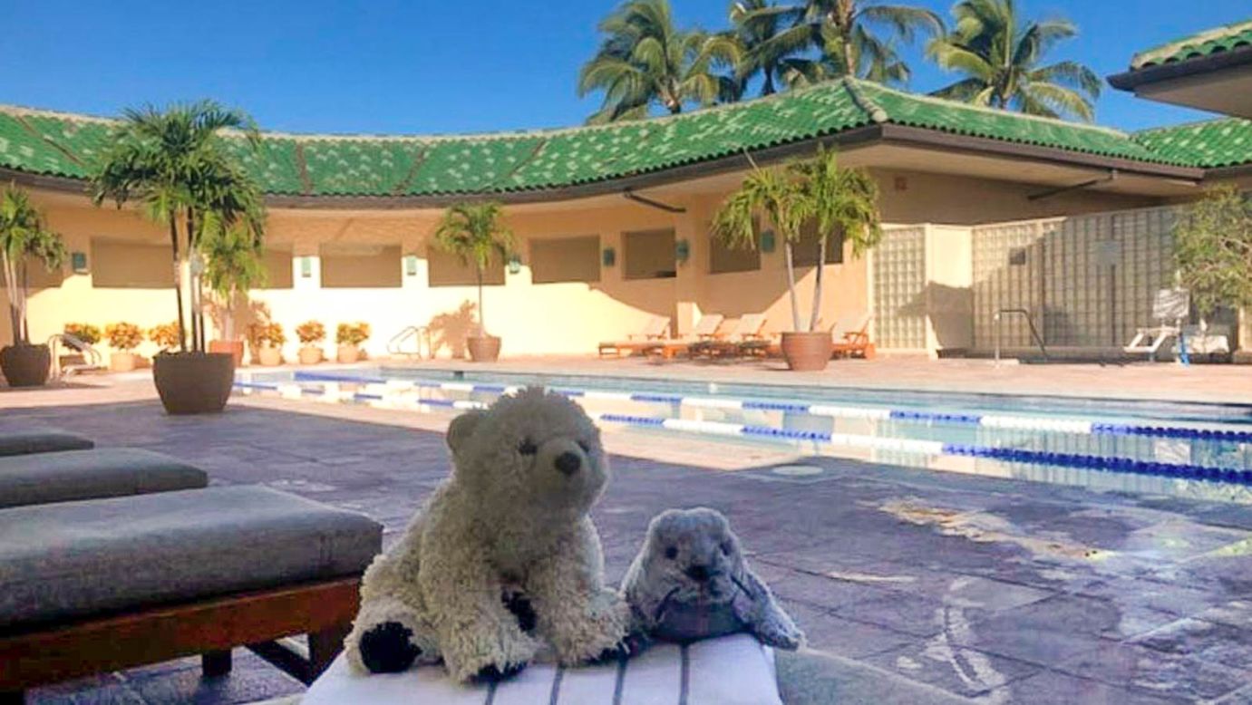 <strong>Relaxing by the pool</strong>: "Anna was so nice and I fully understand how distraught kids can be when they realize their bear buddy is missing," Woerpel tells CNN Travel.