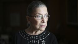 FILE-- Justice Ruth Bader Ginsburg in her chambers in Washington, Aug. 23, 2013. Ginsburg on July 14, 2016, apologized for her recent remarks about the candidacy of Donald Trump, saying "On reflection, my recent remarks in response to press inquiries were ill-advised, and I regret making them." (Hilary Swift/The New York Times)