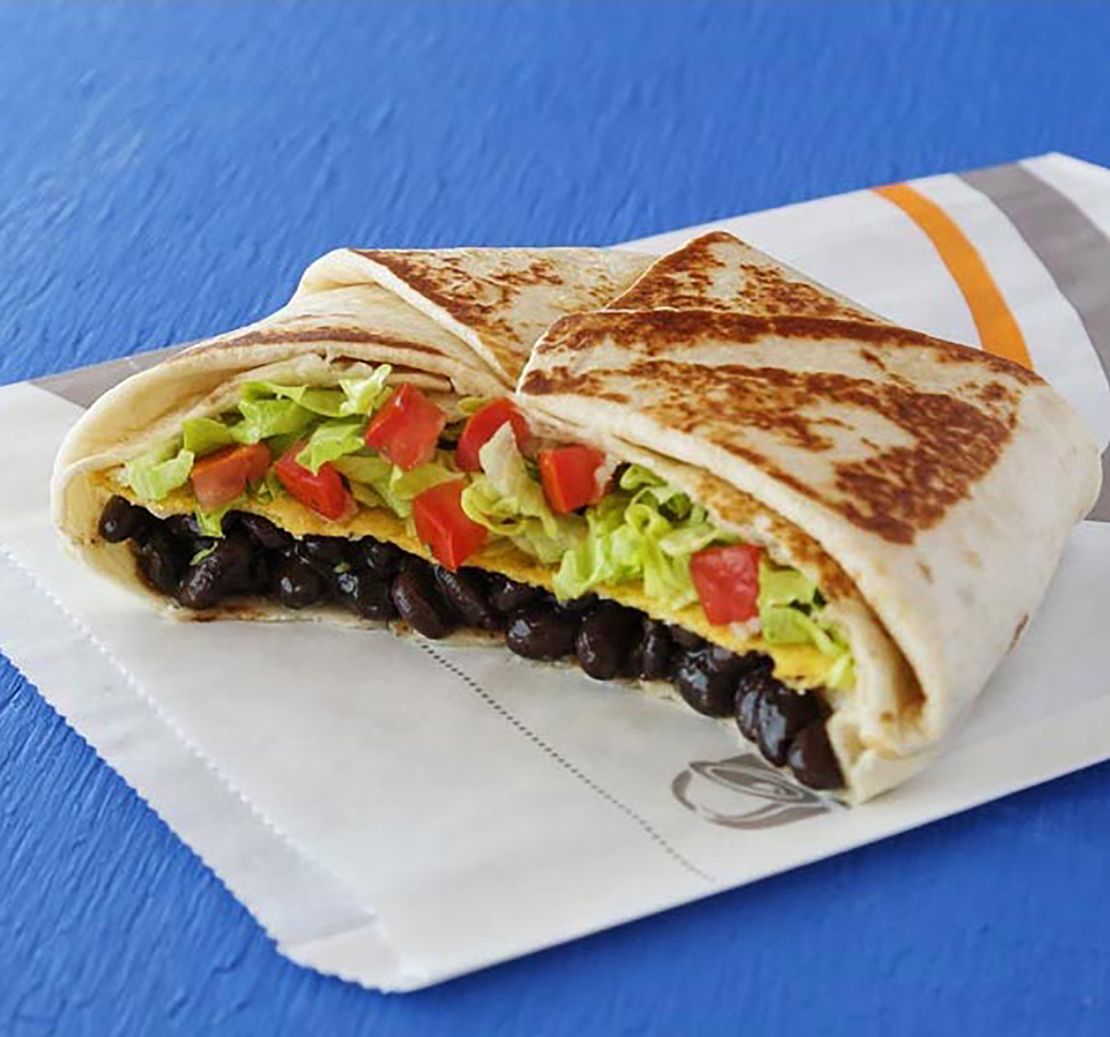 Taco Bell's vegan crunchwrap supreme. 