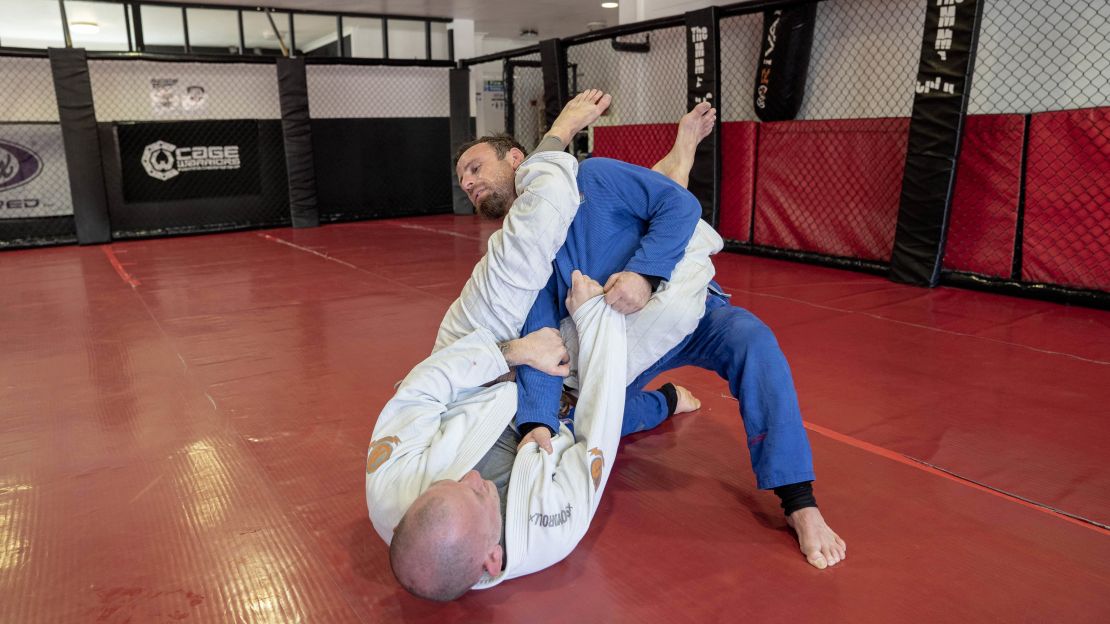 Brazilian jiu-jitsu fighters Adam Larkin and Zeb McKinnon train at Romford's Mixed Martial Arts Clinic.