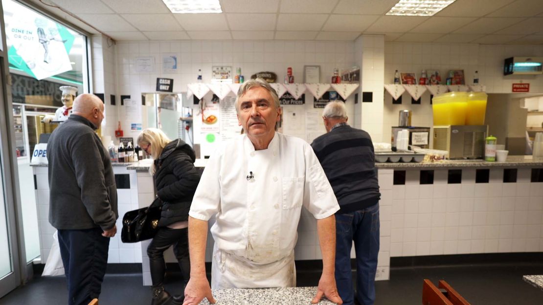 Robins Pie and Mash shop manager Ernie Holmes, 63, employs many European staff.
