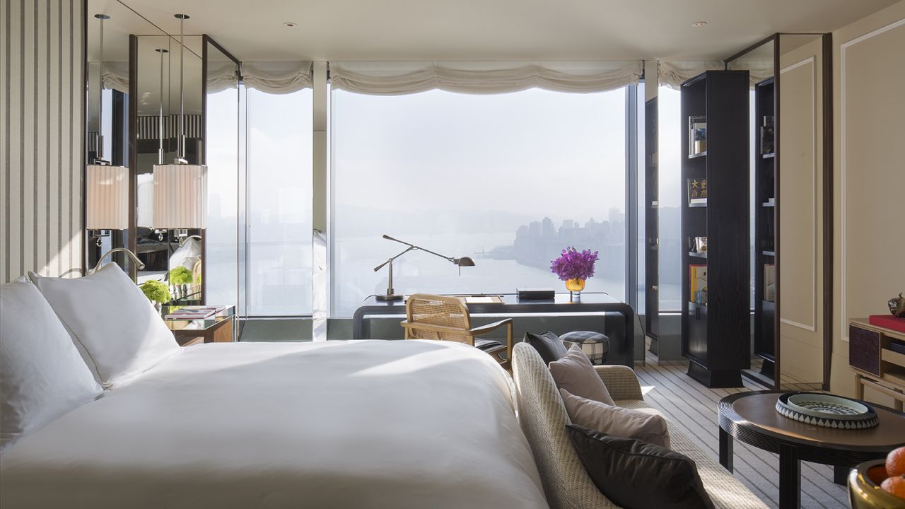 <strong>Rosewood Hong Kong: </strong>The hotel occupies 43 floors of a waterfront tower in the Victoria Dockside arts, design and retail district in the heart of Tsim Sha Tsui.
