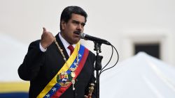 Venezuela's President Nicolas Maduro delivers a speech during the ceremony of recognition by the Bolivarian National Armed Forces (FANB) after being sworn in for a second term, at the Fuerte Tiuna Military Complex, in Caracas on January 10, 2019. - Maduro begins a new term that critics dismiss as illegitimate, with the economy in free fall and the country more isolated than ever. (Photo by Federico PARRA / AFP)        (Photo credit should read FEDERICO PARRA/AFP/Getty Images)