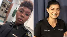 Officer Chateri Payne, left, and Officer Natalie Corona