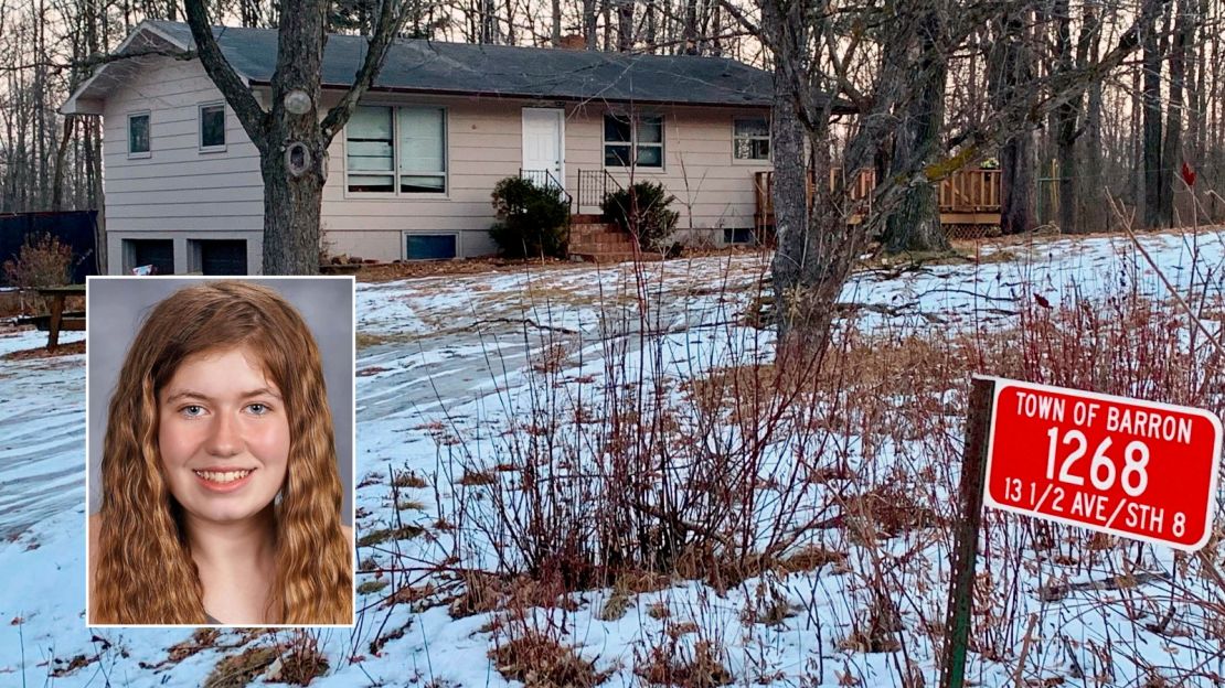 Jayme Closs was abducted after her parents were killed at the family's home, shown here after police secured the crime scene.
