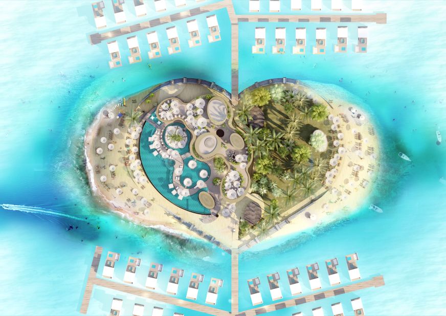 The "Heart of Europe" island of the World archipelago is currently under construction. It will feature 10 waterfront "palaces."