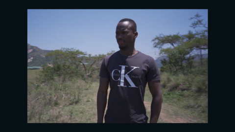 Mhlengi Gwala in his hometown, Ndwewe, South Africa.