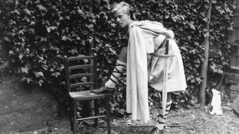 Prince Philip is dressed for a production of "Macbeth" while attending school in Scotland in July 1935.
