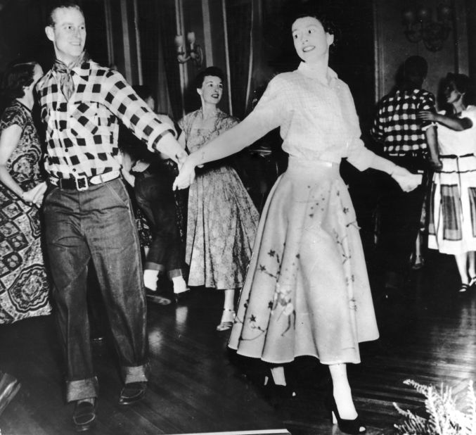 Prince Philip and Princess Elizabeth dance in Ottawa in October 1951.