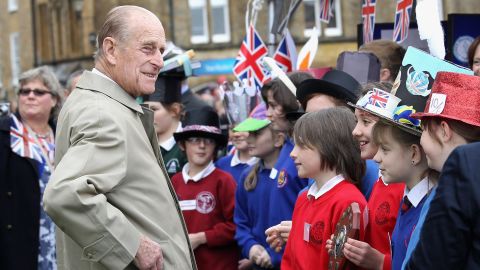 Prince Philip visits Sherborne Abbey during his wife's Diamond Jubilee tour in May 2012.
