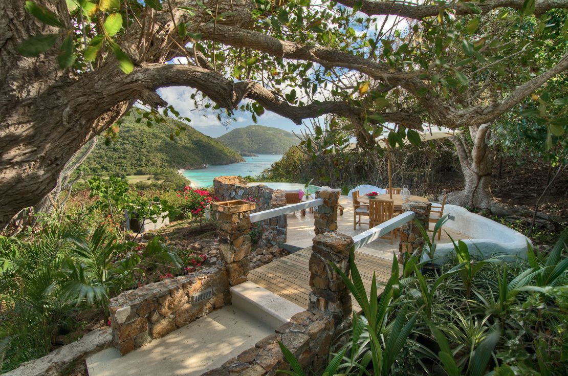 Venturing outside Guana Island's resort grounds can mean having a "castaway picnic" arranged by staff. A cell phone is provided for when guests are ready to return to the property.