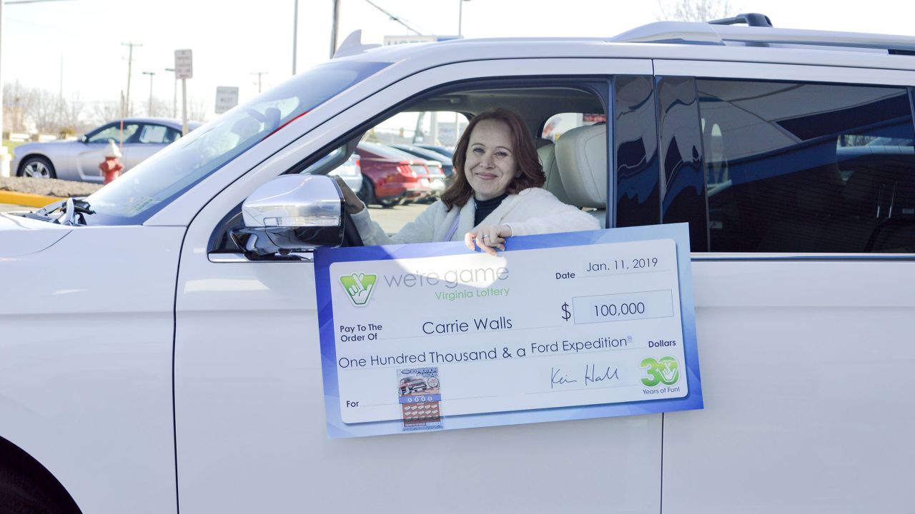 Carrie Walls picked up her check and the keys to her new SUV on Friday in Sterling, Virginia.