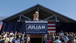 SAN ANTONIO, TX - JANUARY 12: Julian Castro, former U.S. Department of Housing and Urban Development (HUD) Secretary and San Antonio Mayor, announces his candidacy for president in 2020 at Plaza Guadalupe on January 12, 2019 in San Antonio, Texas. If successful, Castro would be the first Hispanic candidate to win the White House. (Photo by Edward A. Ornelas/Getty Images)